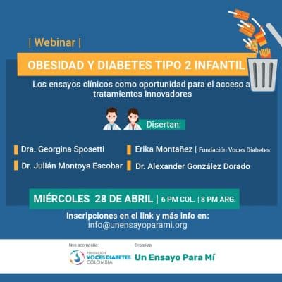 Encuentro virtual sobre Obesidad y diabetes Infantil, Colombia / Miércoles 28 Abril 6PM